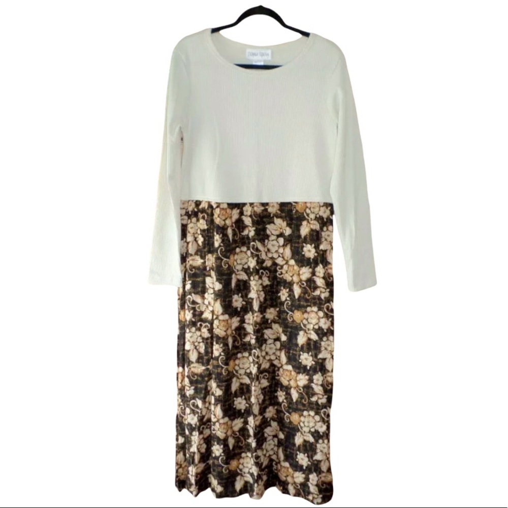 Donna Toran Thermal Top Floral Dress - Women’s Large - NWOT
